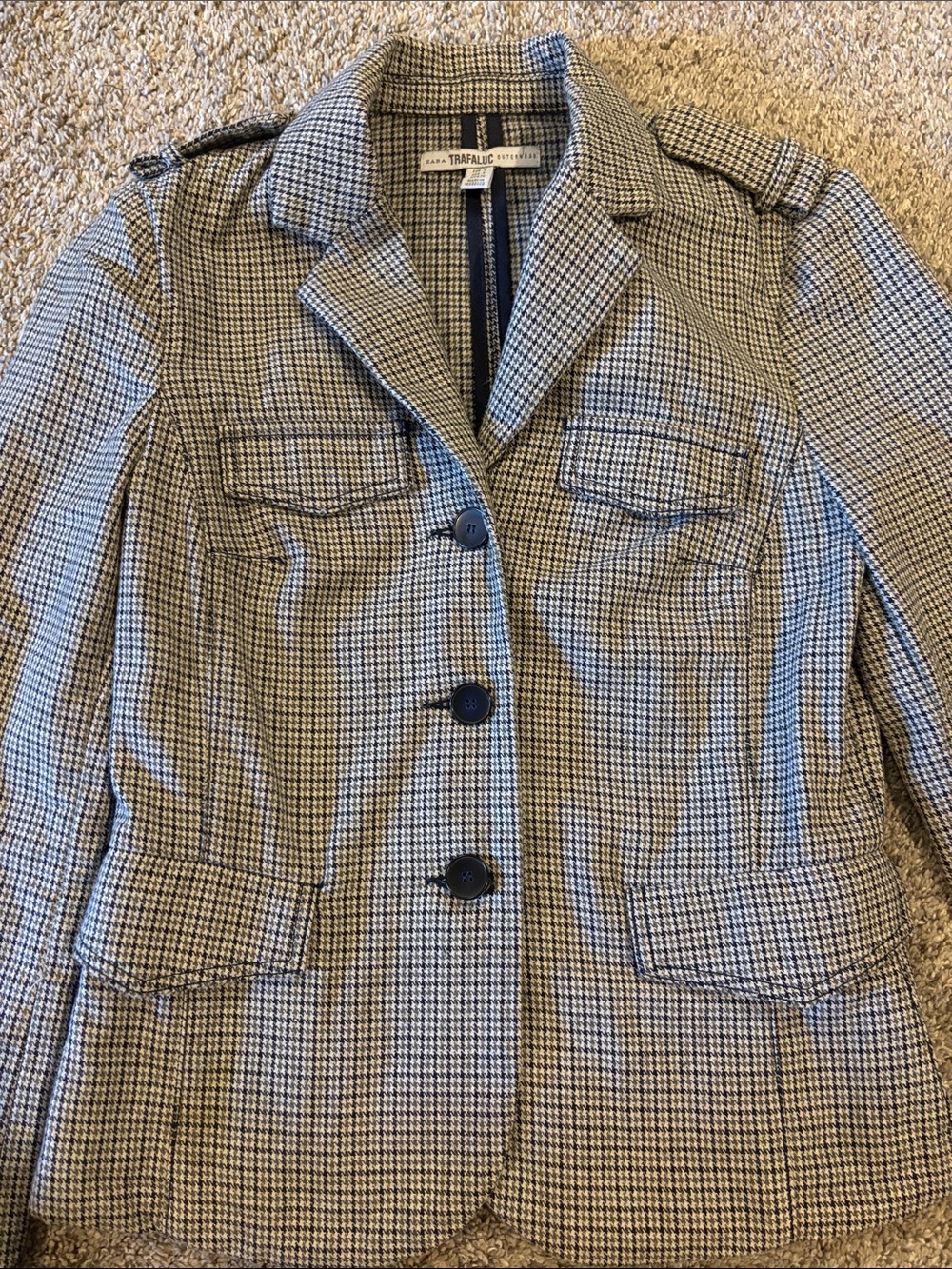 Zara Trafaluc outerwear Houndstooth Tailored Blazer
